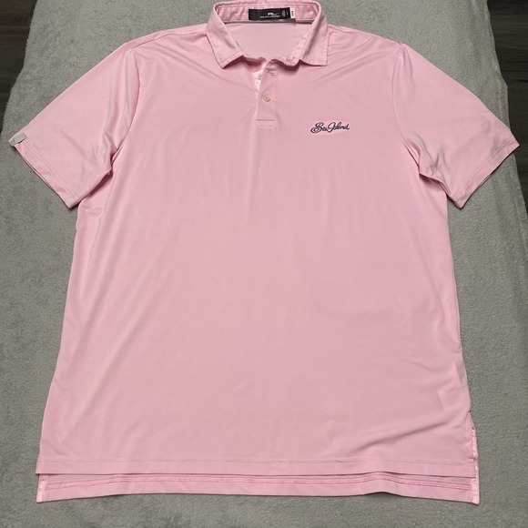RLX Ralph Lauren Golf Polo Mens Large Pink Sea Island Performance Stretch - Picture 2 of 9